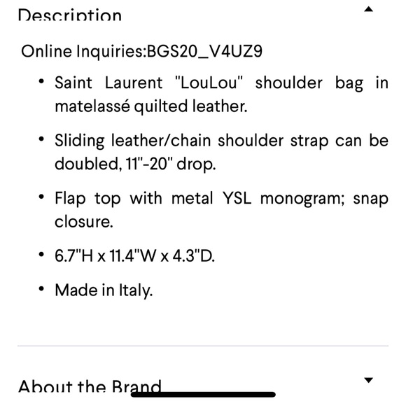 BNIB Saint Laurent small Loulou puffer bag - Picture 8 of 8